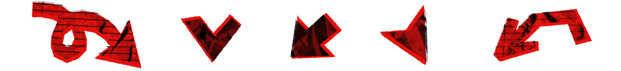 Red and black halftone arrows