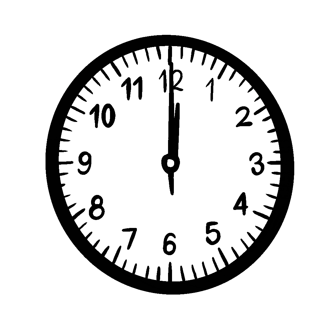 Animated line drawing of a clock and as the hand speeds around the clock face it reveals the planet below it